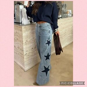 💖Retro Star & Pearl Embellished Jeans💖